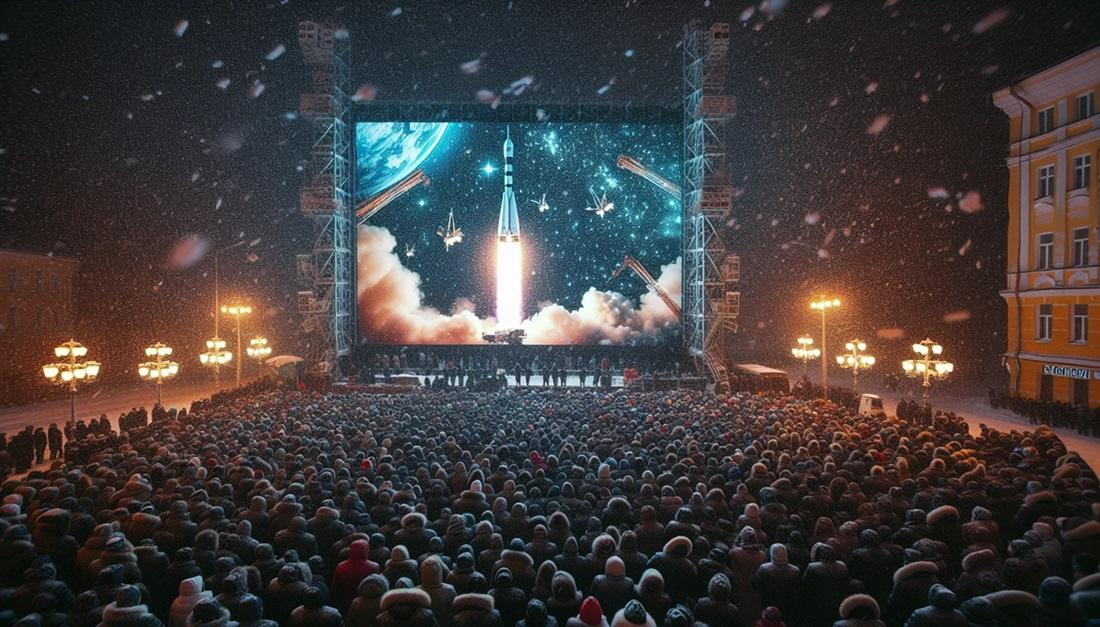 Пуски российских космических ракет покажут на больших уличных экранах